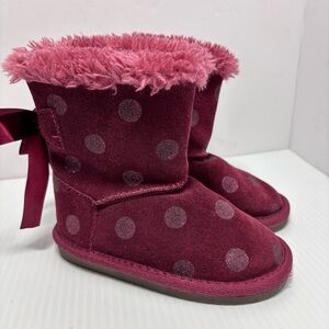 European Toddler Polka Dot purple‎ Mini boots Size 27